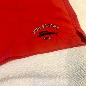 TOMMY BAHAMA VINTAGE SWIM TRUNKS. RED 38 WAIST INSEAM 4.5 
MINT VINTAGE EUC